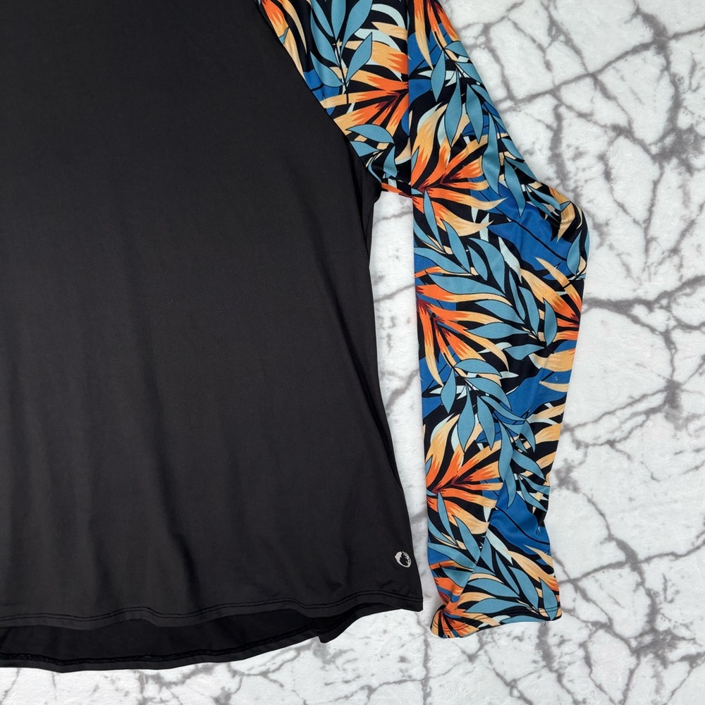 The American Outdoorsman for Women Fishing Shirt XL Black Blue Orange Print - Picture 4 of 5